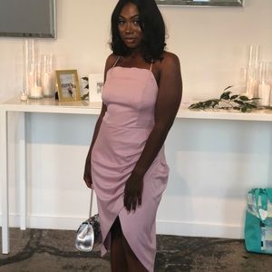 Purple asymmetrical backless dress